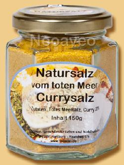 Totes Meer Salz mit Curry zum W�rzen von Speisen mit Natursalz und Currynote