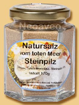 Totes Meer Salz mit Steinpilz, zum herzhaften W&uuml;rzen von Speisen mit Steinpilznote