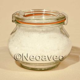 Die Blume des Salzes - Fleur de Sel im Schmuckglas von Weck. Dieses Salz geh&ouml;rt zu den Edelsalzen der Oberklasse.