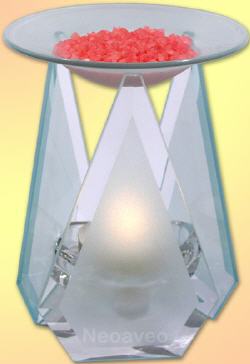 Schäre - Aromalampe aus geschliffenenm Glas