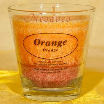 Orange Stearin Duftkerze von Kerzenfarm Hahn