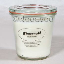 Winterwald Rapswachs Duftkerze von Kerzenfarm Hahn im Weckglas in vier Größen