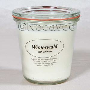 Winterwald Rapswachs Duftkerze von Kerzenfarm Hahn im Weckglas in vier Gr��en
