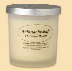  Kerzenfarm Hahn Rapswachskerze mit Weihnachtsduft im gefrosteten Glas