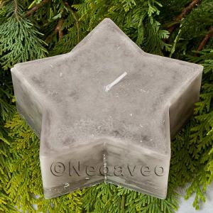 Sternkerze Kaschmirgrau, Durchmesser 14cm, zur Gestaltung als schlichtes Gesteck auf einenm Teller oder Solit�rkkerze auf einem Tannengesteck zur Adventszeit.