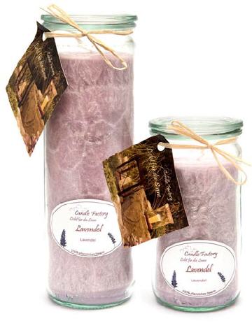 Jumbo Windlicht Lavendel Duftkerze Gigant, Candle Factory, Wellnesskerze, SPA-Kerze, Gastronomie Kerze, Welness Kerze
