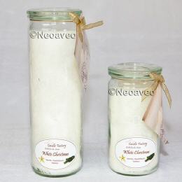 Jumbo Windlicht White Christmas Duftkerze