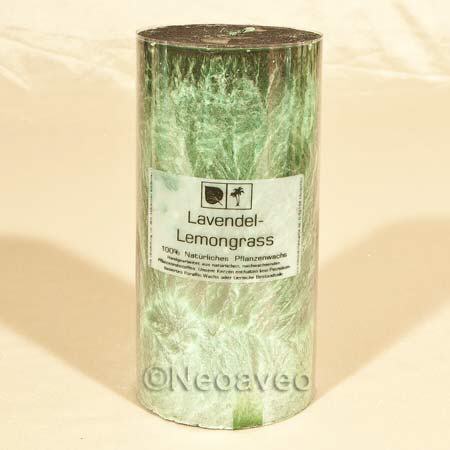 Lavendel & Lemongrass marmorierte Stumpenkerze 15