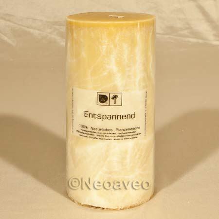Entspannend marmorierte Stumpenkerze 15cm