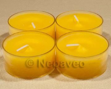  Maxi Teelicht Zitrone mit frischem Gelb für Kerzenglas oder Windlicht. Gastronomie, Privat, Veranstaltungen oder Hotelgewerbe