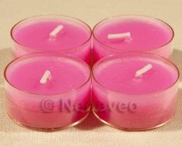 Teelicht Ros&eacute;, Pink, durchgef&auml;rbte Teelichte in frecher Farbe im Acrylbecher, zur Dekoration in Gastronomie und Privat.