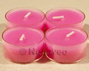 Teelicht Ros�, Pink, durchgef�rbte Teelichte in frecher Farbe im Acrylbecher, zur Dekoration in Gastronomie und Privat.