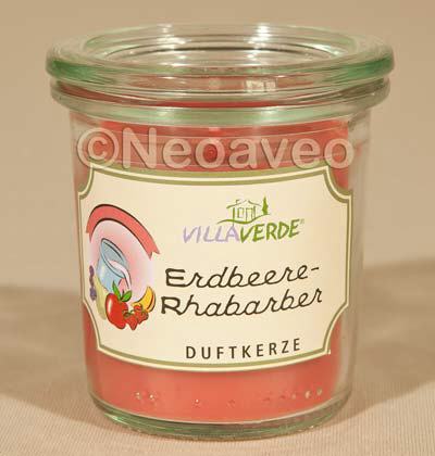 Erdbeer- Rhabarber - Villa Verde Duftkerze