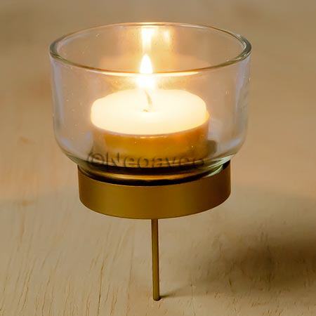 Votivglas Adventskranz Kerzenhalter Gold