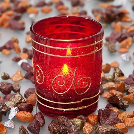 Ranke Rot Votivglas für Teelicht, Votivkerze