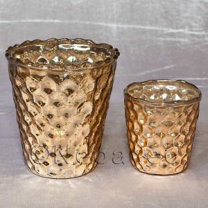 Windlicht Waben gold Bauernsilber Shabby Chic, ideal f�r Feierlichkeiten wie Goldene Hochzeit, Tischdekoration  Landhaus-Einrichtungen.