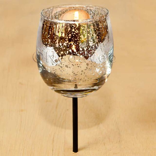 Teelichtglas Stecker BauernsilberShabby Chic