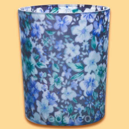 Sommerblumen Blau - Votivglas