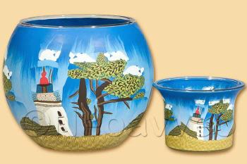 Leuchtturm Dornbusch Leuchtglas und Teelichtglas, himmlische D�fte
