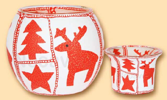 Nordischer Winter Leuchtglas und Teelichtglas