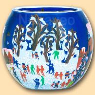 Leuchtglas Wintertraum 11 cm, B&auml;ume im Schnee, himmlische D&uuml;fte