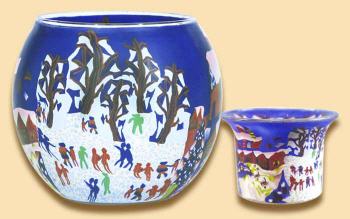 Leuchtglas und Teelichtglas Wintertraum, himmlische D�fte