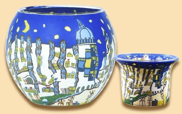 Leuchtglas und Teelichtglas Traumhaus