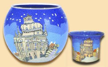Leuchtglas Kathedrale mit Teelichtglas, himmlische D�fte