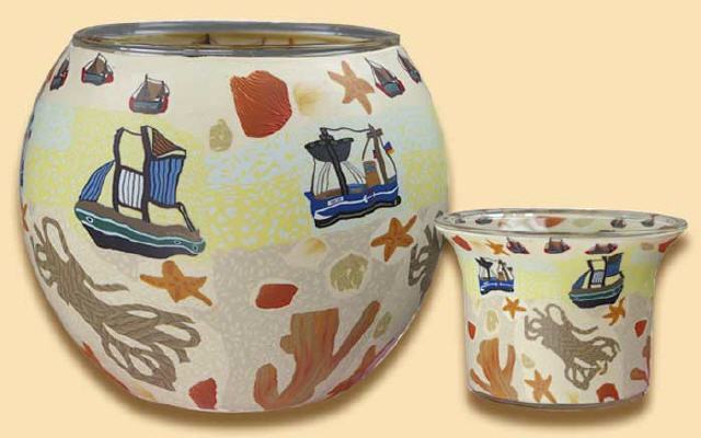 Meeresküste Leuchtglas und Teelichtglas