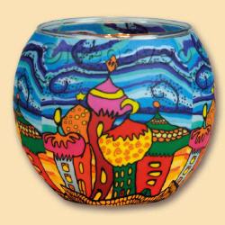 Leuchtglas Zwiebelt&uuml;rme 11 cm, russisches Motiv, Kerzenfarm Hahn