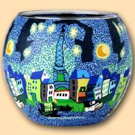 Paris 11cm Leuchtglas, Eifelturm, Hauptstadt, Frankreich, Kerzenfarm Hahn