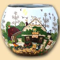 Leuchtglas Kleines Landhaus 11cm, Kerzenfarm Hahn