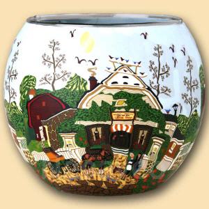 Leuchtglas Kleines Landhaus 11cm, Kerzenfarm Hahn