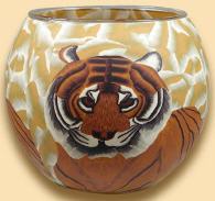 Tiger 11cm Leuchtglas, Tigerkopf, himmlische D&uuml;fte