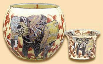 Leuchtglas Elefant mit Teelichtglas, himmlische D�fte