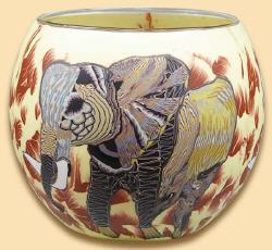Leuchtglas Elefant 11cm, himmlische D&uuml;fte