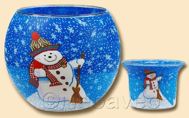 Leuchtglas Schneemann Flocke