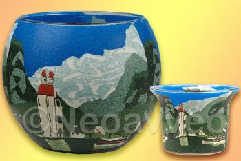 Leuchtglas Bayerischer See mit Teelichtglas, himmlische D�fte