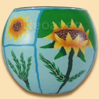 Sonnenblumen, 11 cm Leuchtglas mit Sonnenblumenmotiv aus der Leuchtglasserie von Hmmlische D&uuml;fte