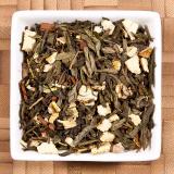 Kashmir Tee, Grner Tee aus China aromatisiert mit Gewrznelken, Cassia, Ingwerstcken. Den spritzigen Touch geben Orangenschalen dazu.