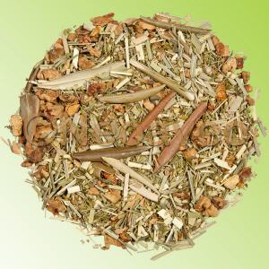 Olivenbl�ttertee Kr�uterteemischung mit fruchtigem Aroma. Mediterraner Kr�utermix aus erfrischendem Lemongras, gemischt mit fruchtigen Erdbeeren und Orangenst�cken. Durstl�scher mit Orangennote und leicht herbem Geschmack der Olivenbl�tter - lecker.