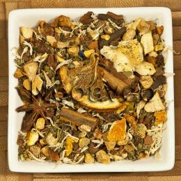 Mischung aus vielen  Kr&auml;utern und Fr&uuml;chten, Sternanis, Ingwer und Apfelst&uuml;cke, Sternfruchtscheiben mit Geschmacksrichung Sternfrucht-Vanille.