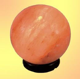 Tischlampe, Salzlampe, kleine Kugel, rot leuchtend