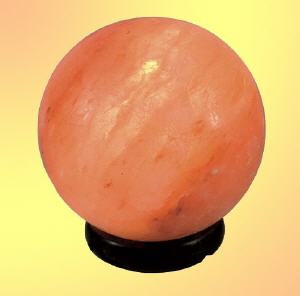 Tischlampe, Salzlampe, kleine Kugel, rot leuchtend