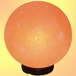 Tischlampe, Salzlampe, gro�e Kugel, rot leuchtend