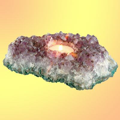 Amethyst Teelichthalter Kristallstück B
