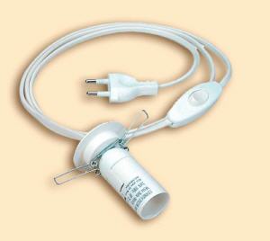 Klemmfassung E-14, f�r Edelsteinlampen, Salzlampen, mit Doppelfeder