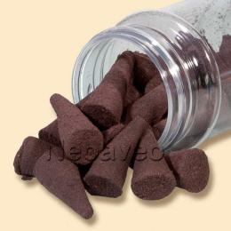 Aphrotisierend, leicht intensiver, geheimnisvoller Duft. Qualit&auml;ts R&auml;ucherkegel von Heaven Scent im Aroambeh&auml;lter online bestellen.