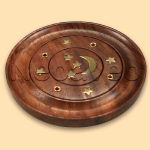 R�ucherteller Mond, Sterne, R�ucherst�bchenhalter, Kegelhalter, Sheeshamholz