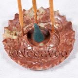 R�ucherteller 8 cm mit gezacktem Rand aus farbigem Speckstein, R�ucherwerk Zubeh�r, R�ucher-Zeremonie, f�r f�nf R�ucherst�bchen und einen R�ucherkegegel, Durchmesser ca, 8 cm